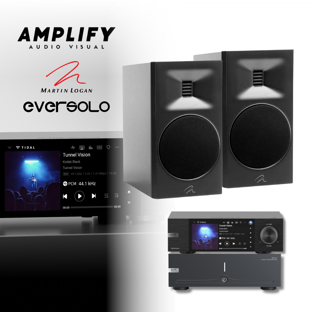 Martin Logan Motion B10 Bookshelf Speakers + Eversolo Streamer and Amplifier Bundle