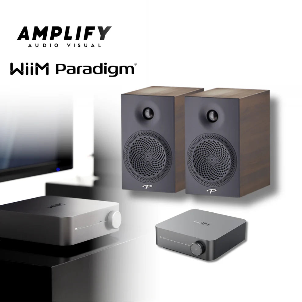 Paradigm Premier 100B Bookshelf Speakers + Wiim Amp Bundle