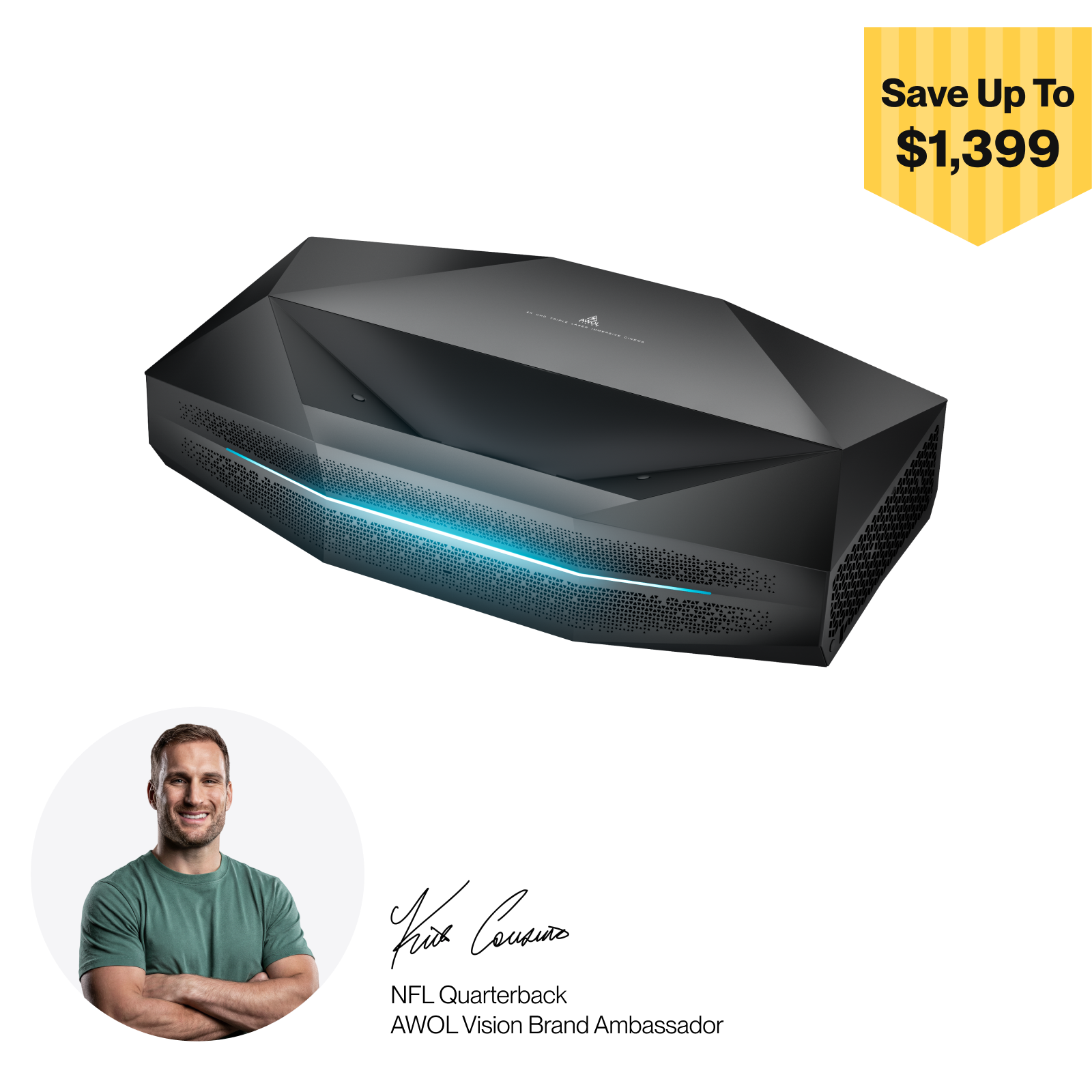 AWOL Vision Aetherion Pro 4K RGB Laser UST Projector