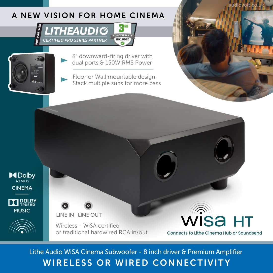 Lithe Audio WiSA Cinema Subwoofer