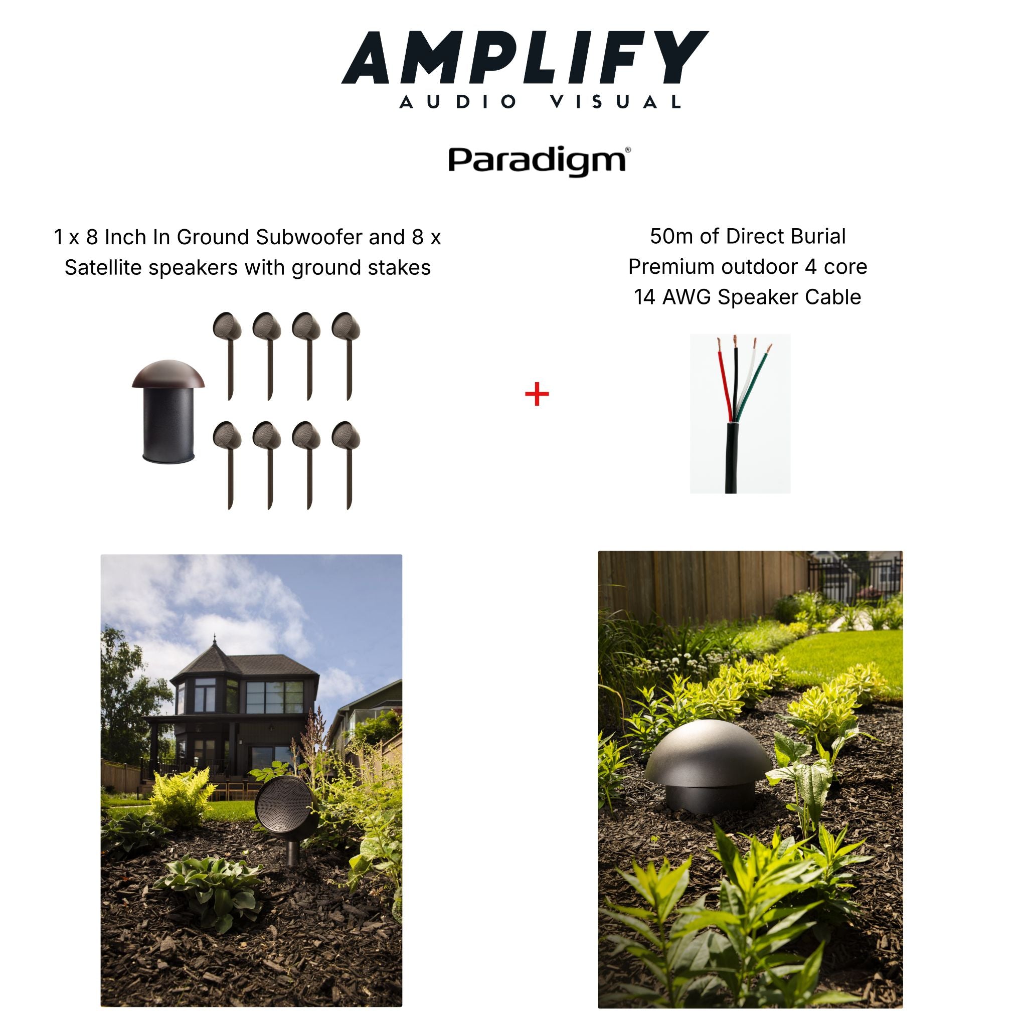 Paradigm Garden Oasis Essentials 8.1 Outdoor Landscape Speaker Bundle