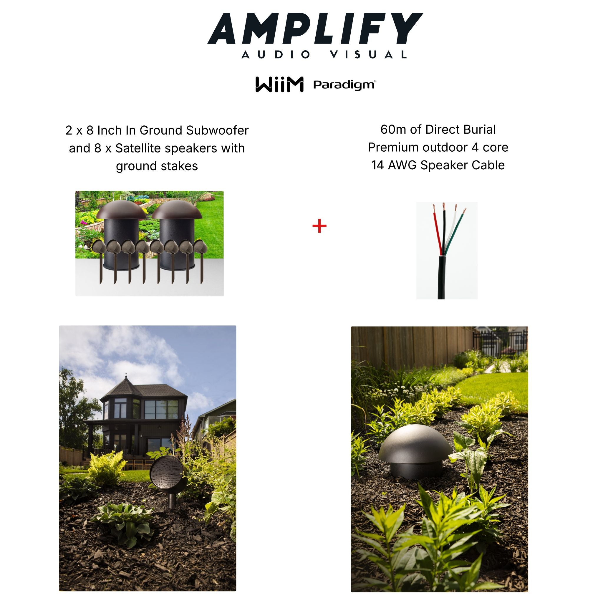 Paradigm Garden Oasis Essentials 8.2 Outdoor Landscape Speaker Bundle