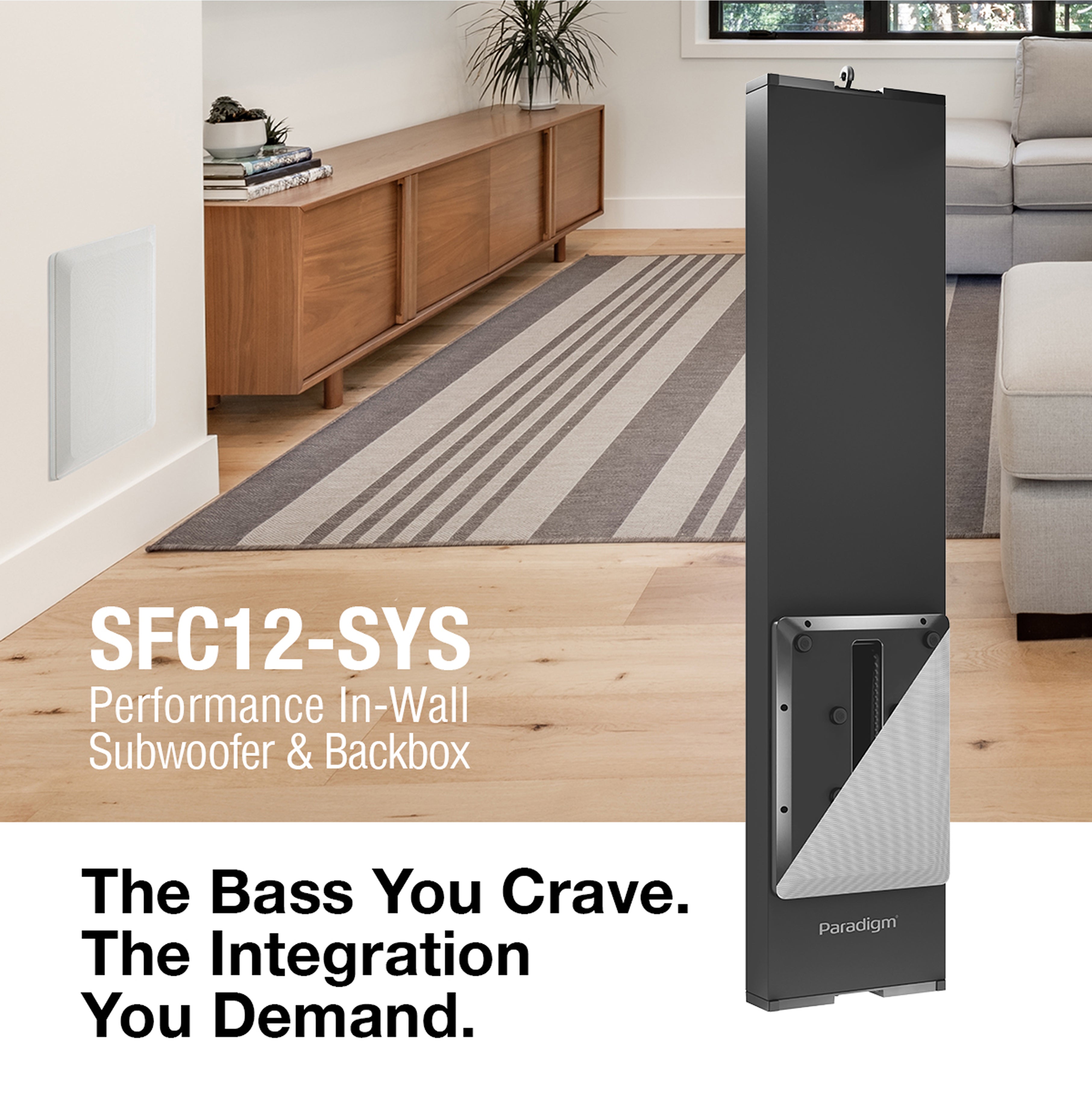 Paradigm SFC12-SYS Seismic Force Cancelling In-Wall Subwoofer + Backbox
