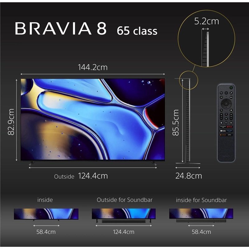 Sony BRAVIA 8 65" XR OLED 4K Google TV FWD65XR80 Ex-Demo